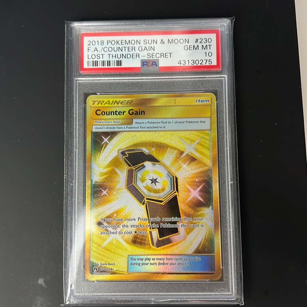 2018 Pokemon S&M Full Art Counter Gain Lost Thunder - Secret #230 PSA 10 GEM MT